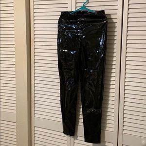 High waist vinyl leggings